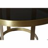 Homeroots 18 x 32 x 32 in. Round Black & Gold Modern Coffee Table 400862